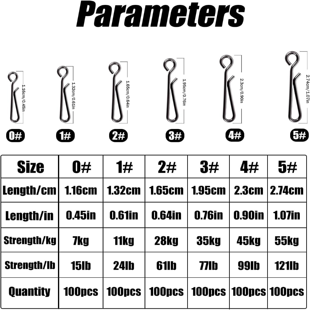 100 Piezas de Clips de Pesca d - Saltwater Line reseña y precio