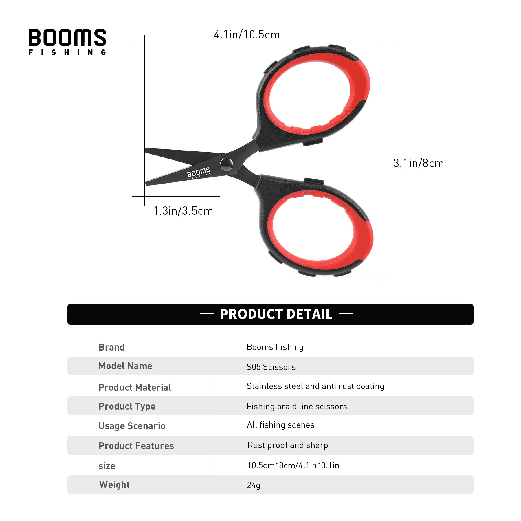 Booms Fishing S05 tijeras de a - Fishing Line Cutter reseña y precio